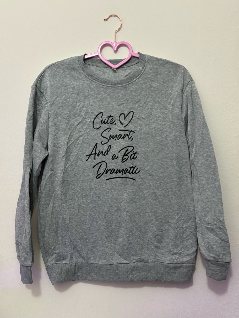 Gray Graphic Crewneck Sweater - Cute, Smart & A Bit Dramatic